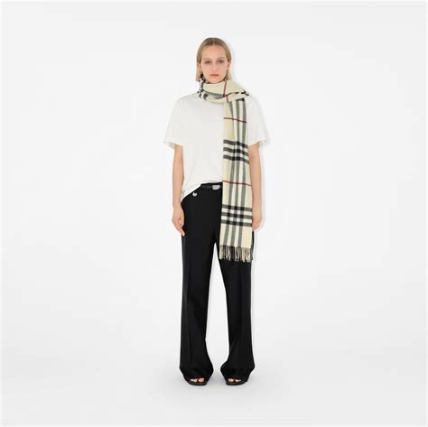 burberry wide check cashmere scarf